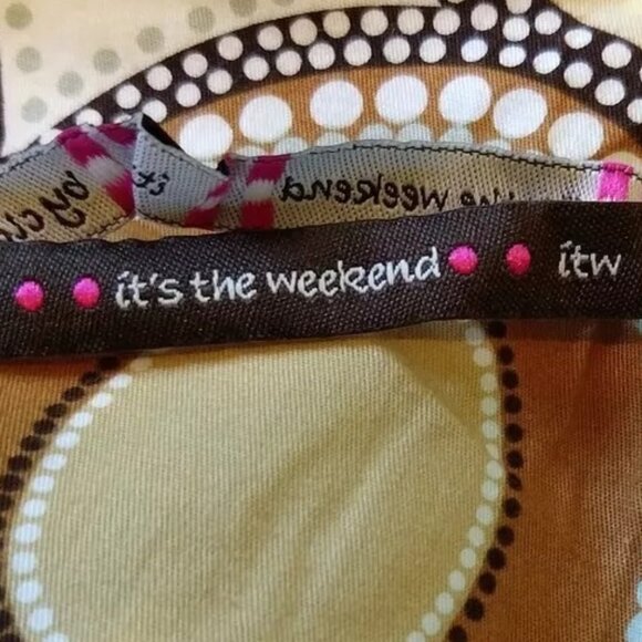 Pleated A-Line Skirt Mod Psychedelic Geo Print 8 Chunky Buttons - Picture 8 of 9